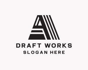 Draft - Construction Stripes Letter A logo design