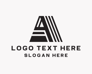 Letter A - Construction Stripes Letter A logo design