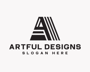 Construction Stripes Letter A logo design