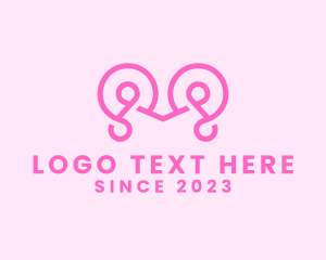 Boutique - Pink Cursive Letter M logo design