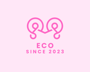 Pink - Pink Cursive Letter M logo design