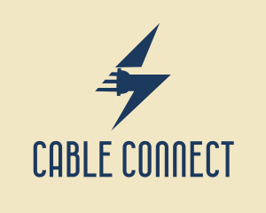 Cable - Electric Thunderbolt Plug logo design