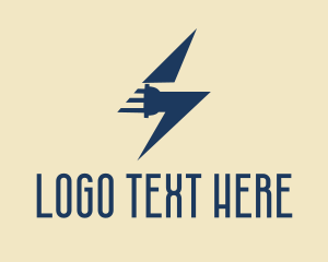 Cable - Electric Thunderbolt Plug logo design