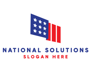 National - National American Flag logo design