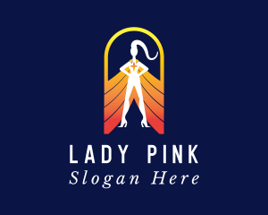 Female Superhero Lady logo design