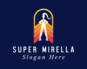 Female Superhero Lady logo design