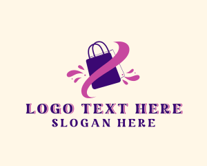 Online Shop - Splash Shopping Bag logo design