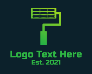 Color - Green Bamboo Paint Roller logo design