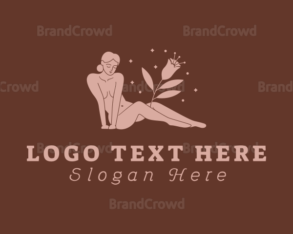 Floral Nature Nude Model Logo