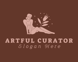 Floral Nature Nude Model logo design