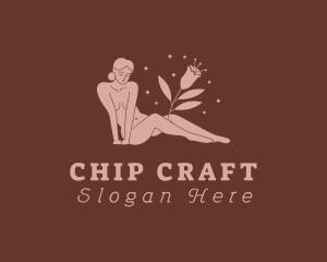 Floral Nature Nude Model logo design