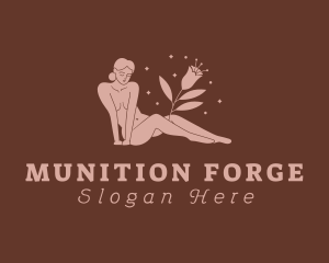 Floral Nature Nude Model logo design