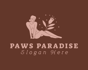 Floral Nature Nude Model logo design