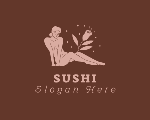 Floral Nature Nude Model logo design