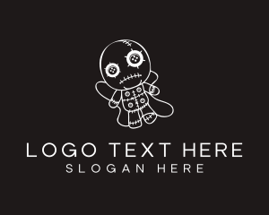 White Voodoo Halloween  logo design