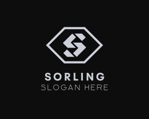 Hexagon Shape Letter S logo design