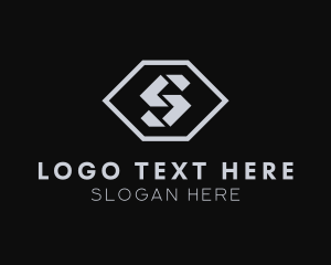 Greyscale - Hexagon Shape Letter S logo design