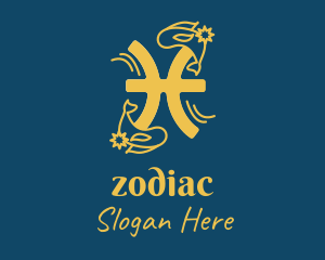 Pisces Fish Zodiac  logo design