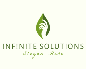 Sustainability - Hand Herbal Leaf logo design