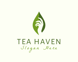 Hand Herbal Leaf logo design