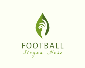 Vegan - Hand Herbal Leaf logo design