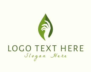 Hand - Hand Herbal Leaf logo design