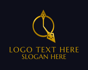 Fancy Golden Clock Hand  Logo