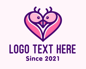 Zoo - Romantic Peacock Heart logo design