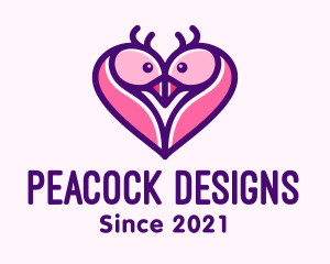 Romantic Peacock Heart logo design