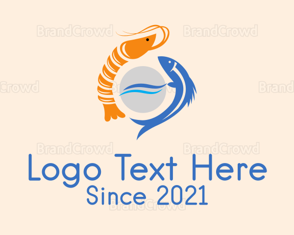 Ocean Shrimp & Fish Logo | BrandCrowd Logo Maker