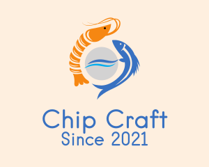 Ocean Shrimp & Fish logo design