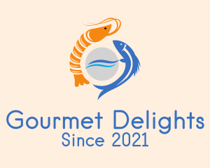 Ocean Shrimp & Fish logo design