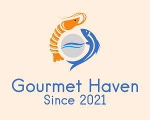 Ocean Shrimp & Fish logo design