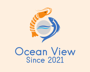 Ocean Shrimp & Fish logo design