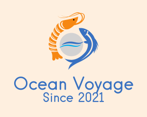 Ocean Shrimp & Fish logo design