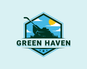 Lawn Mower Gardening logo design