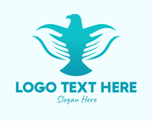 Eagle - Blue Dove Hands logo design