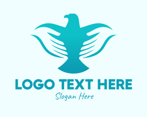 Bird - Blue Dove Hands logo design