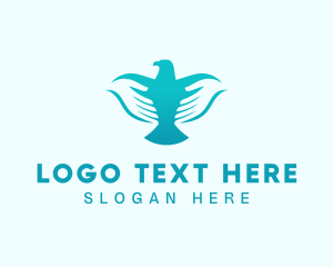 Togetherness - Blue Dove Hands logo design