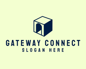 Gateway - Blue Cube Home logo design