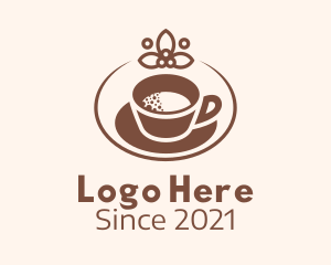 Hot Coffee - Brown Organic Coffee logo design