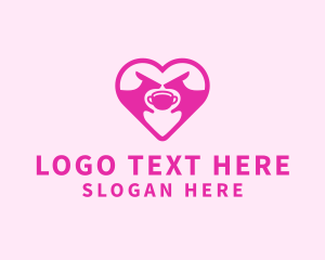 Heart - Pink Kangaroo Cafe logo design