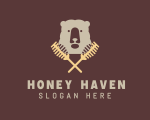 Bear Honey Dipper  logo design