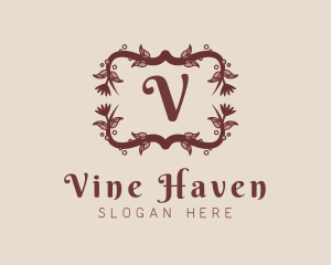 Floral Vine Wreath logo design