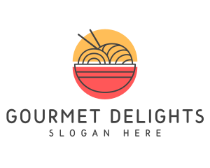 Minimalist Ramen Noodles logo design