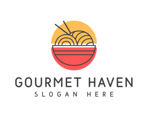 Minimalist Ramen Noodles logo design