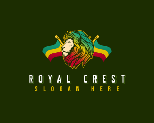 Heraldic - Rastafarian Lion Flag logo design