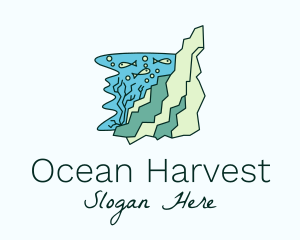 Aquaculture - Underwater Fish Coral logo design