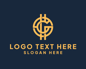 Blockchain - Yellow Crypto Money Letter G logo design