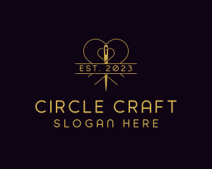 Needle Heart Sewing logo design